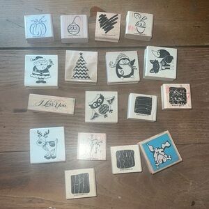Lot of 17 stamps stamp in up‎ and craft smart holiday